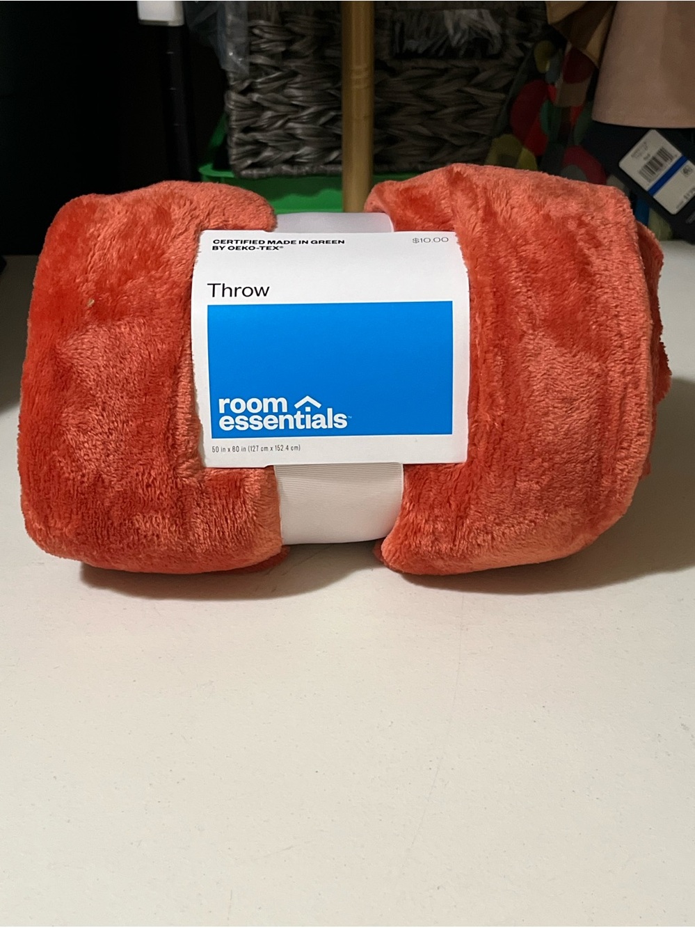 Room Essentials Plush Throw Blanket - Coral Orange